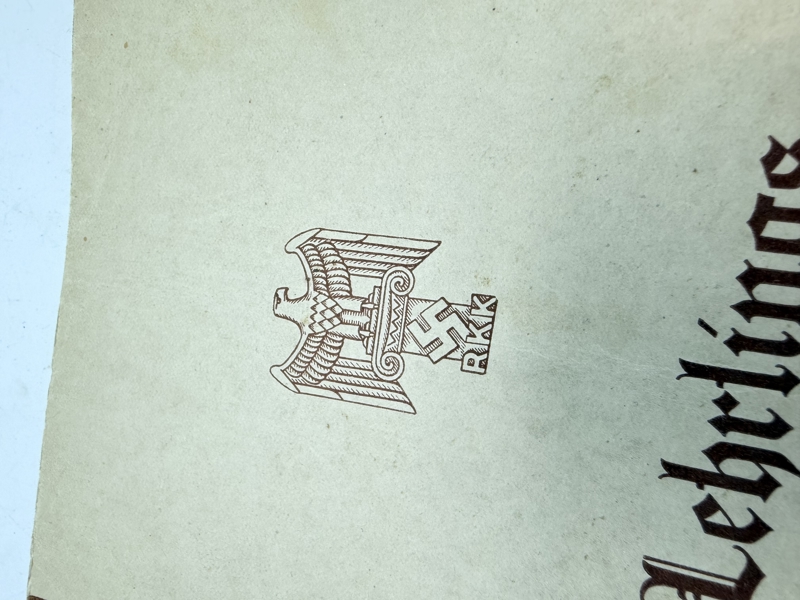 Tysk Svendebrev fra 1943, originalt 