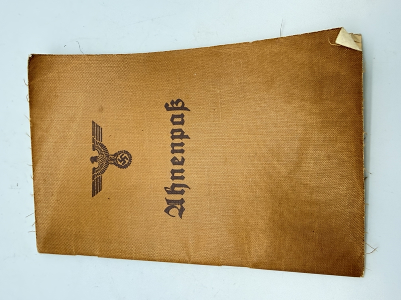 Tysk Ahnenpass, udfyldt, originalt 