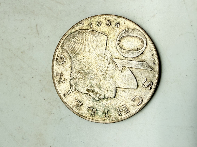 Østrig 10 schilling sølv, 7,5 gram 0.64 lødighed