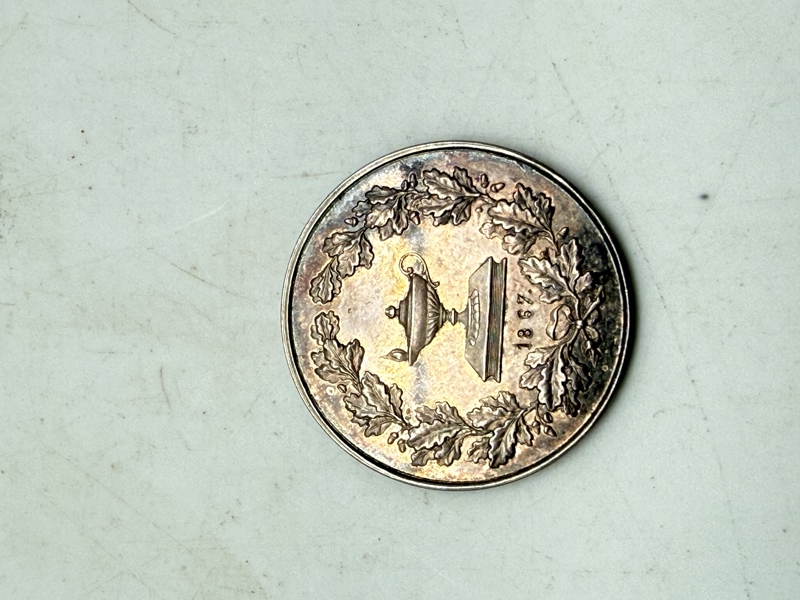 Tysk flidspræmie i sølv fra 1867, 5 gram ukendt lødighed