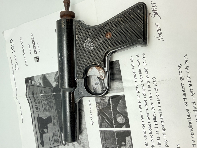 Tysk luftpistol med mangler 
