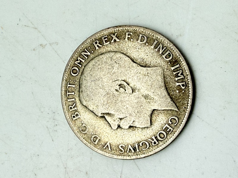Engelsk florin 1921 i sølv, 11 gram 0.500 lødighed