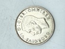 Engelsk 2 shilling 1944 i sølv, 11 gram 0.500 lødighed
