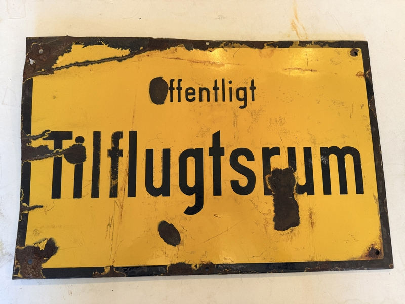 Dansk Emaljeskilt WW2, originalt 