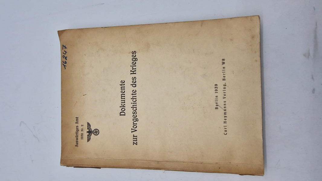 Tysk bog fra 1939 om historien op til krigen