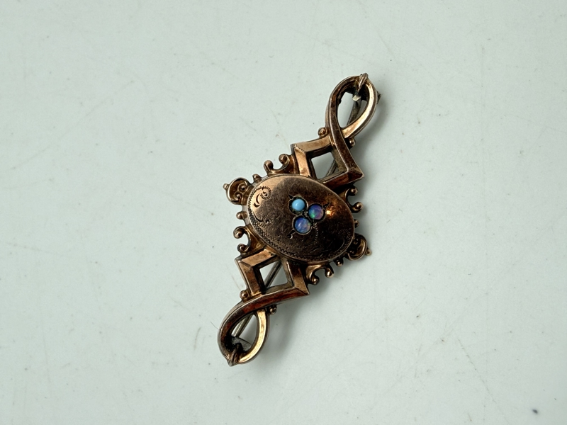 Forgyldt 18 tals broche sølv, original 