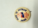 Originalt badge Anti Vietnam,  originalt lige til hjelmen 
