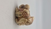 Antik JAPANESE HAND CARVED EROTIC NETSUKE FIGURES EDO / MEIJI PERIODE