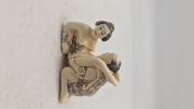 Antik JAPANESE HAND CARVED EROTIC NETSUKE FIGURES EDO / MEIJI PERIODE 