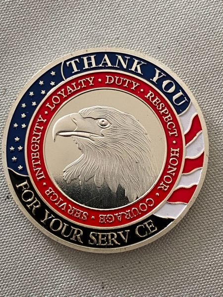 Amerikansk Challenge coin - Thank you for your service 