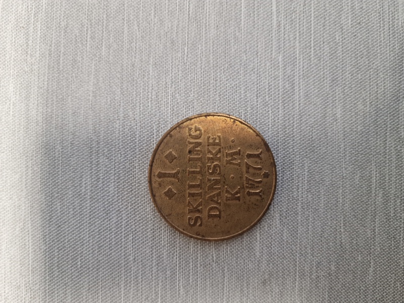 Original Dansk 1 skilling 1771 