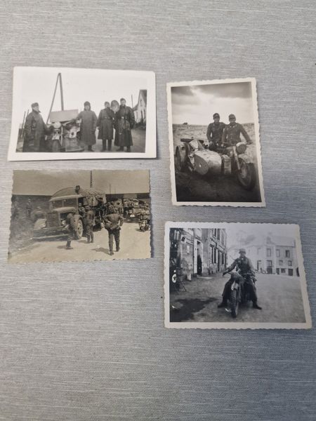 Originale tyske fotos af soldater med motorcykel 