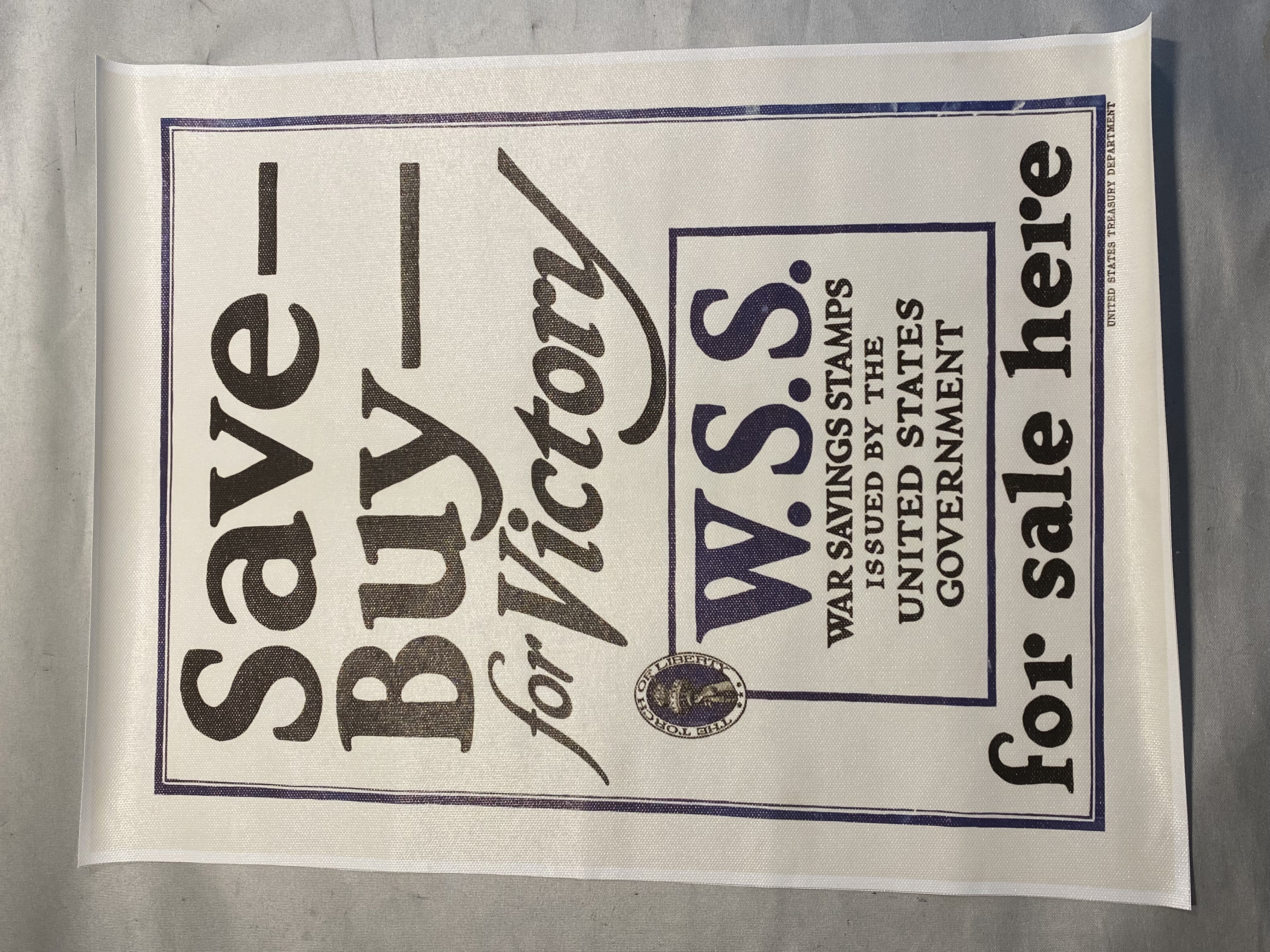 ww2 lærredsplakat med reklame for repr Auction