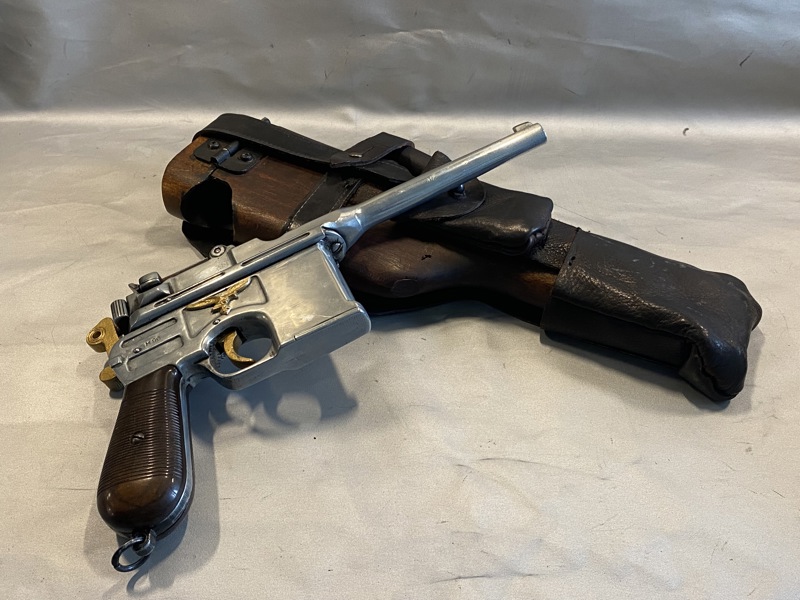 Luftwaffe Mauser C96 med hylster/kolbe - deko/kan ikke skyde