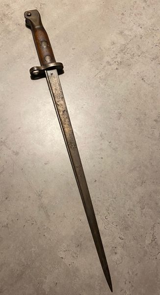 Original hollandsk model 1895 Hembrug bajonet - ofte brugt af SS hjælpetropper 