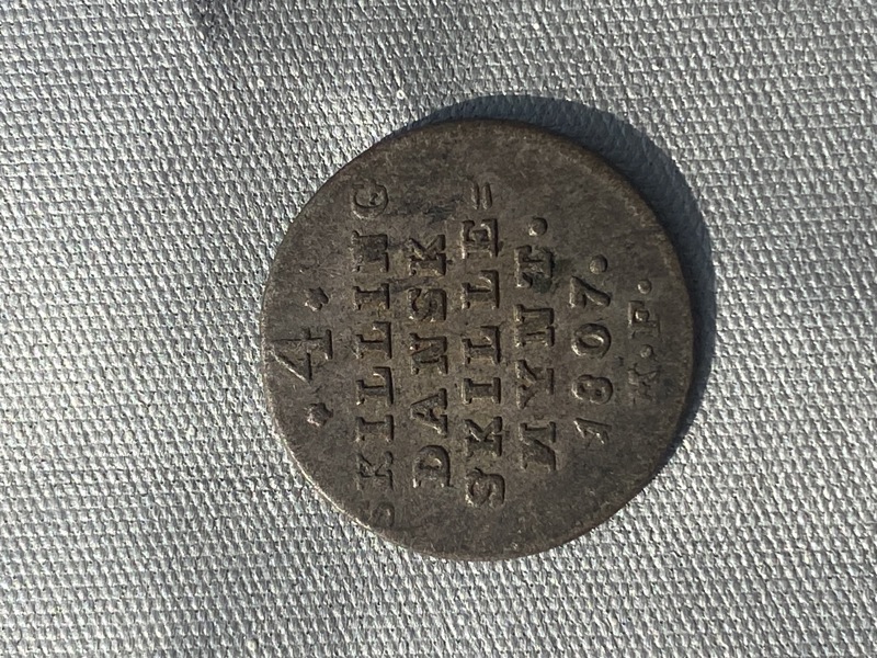 Original 4 skilling sølvmønt år 1807