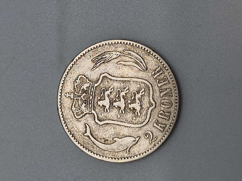 Original dansk 2 krone 1876