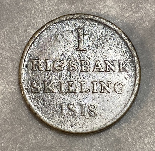 Original 1 rigsbanksskilling 1818