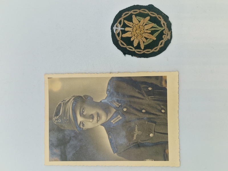 Originalt tysk Edelweis patch med foto - ww2