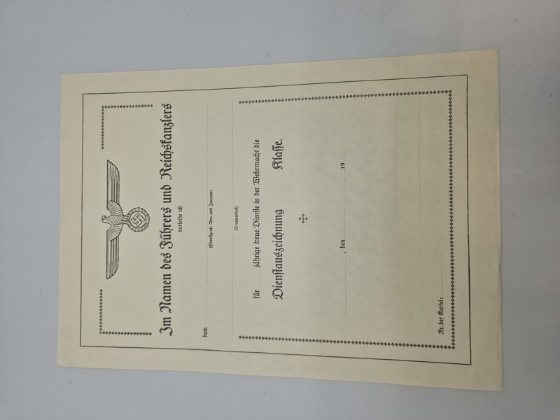 tysk urkunde - ubrugt - Postwar