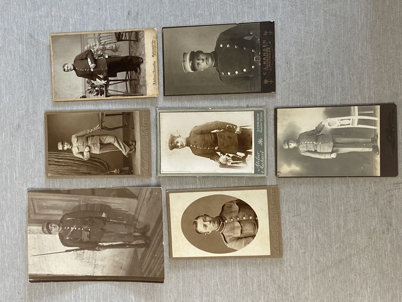 Samling originale danske militære visitkort fotos 