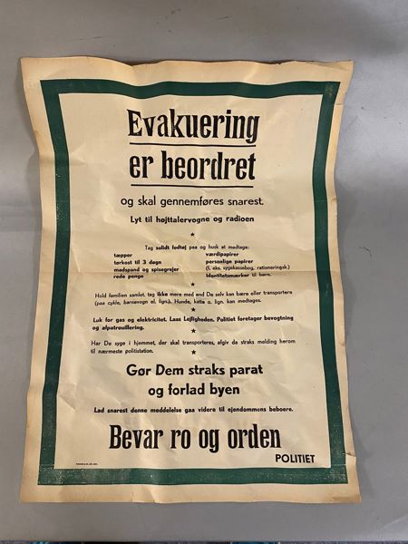 Original dansk evakueringsplakat 