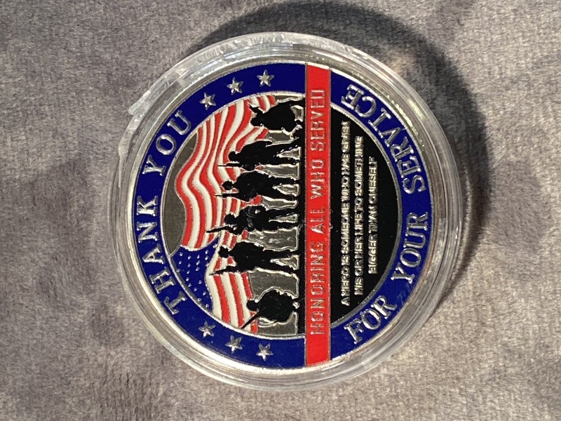 Amerikansk Challenge coin - Thank you for your service 