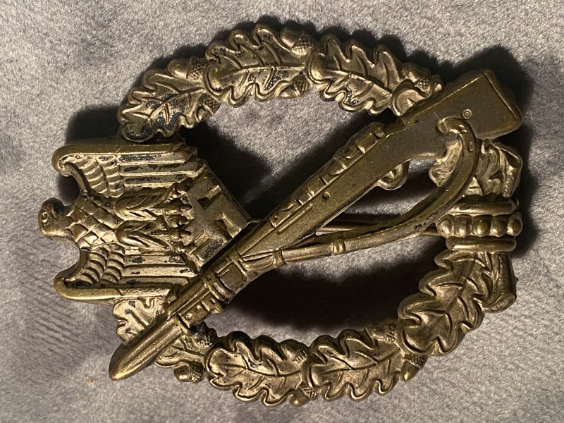 Originalt Infanterie Sturmabzeichen (ISA) / Infantry Assault badge (IAB) hollow (maker Otto Schickle)