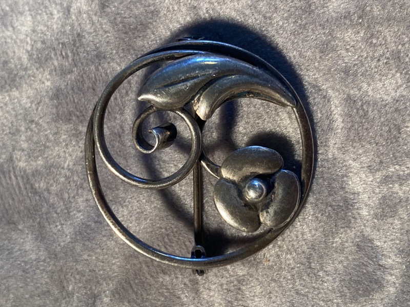 Original dansk sølvbroche i jugendstil - 1920’erne 