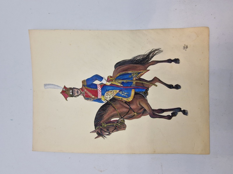 Original tegning af Fransk Napoleons soldat  