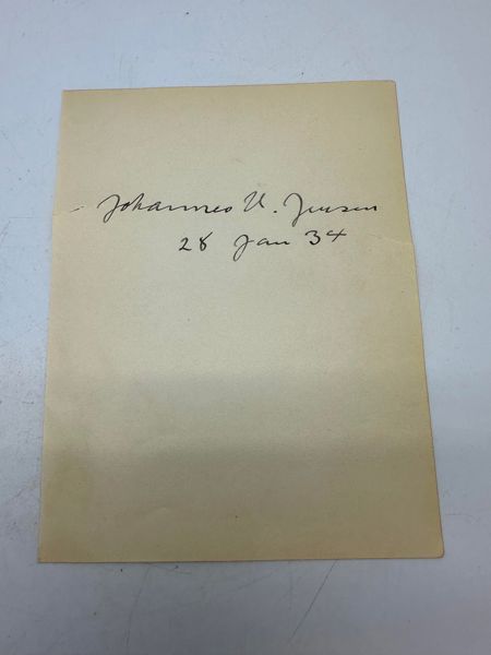 Original Johannes V Jensen (1873-1950) autograf 