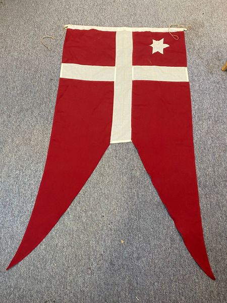 Sjældent originalt dansk Flotilleadmirals flag 