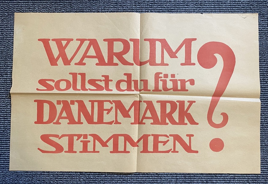 Ekstremt sjælden original Valgplakat fra Genforeningen 1920 