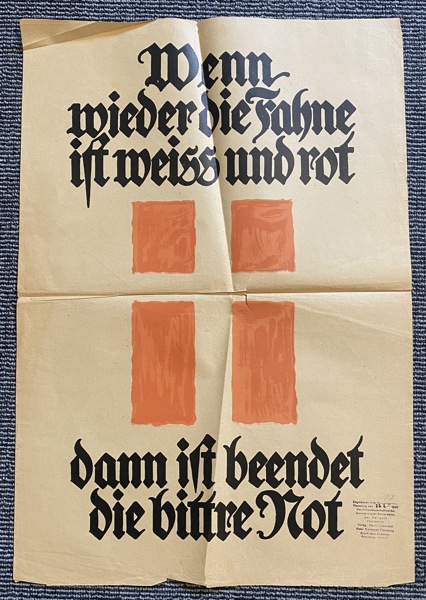 Ekstremt sjælden original Valgplakat fra genforeningen i 1920