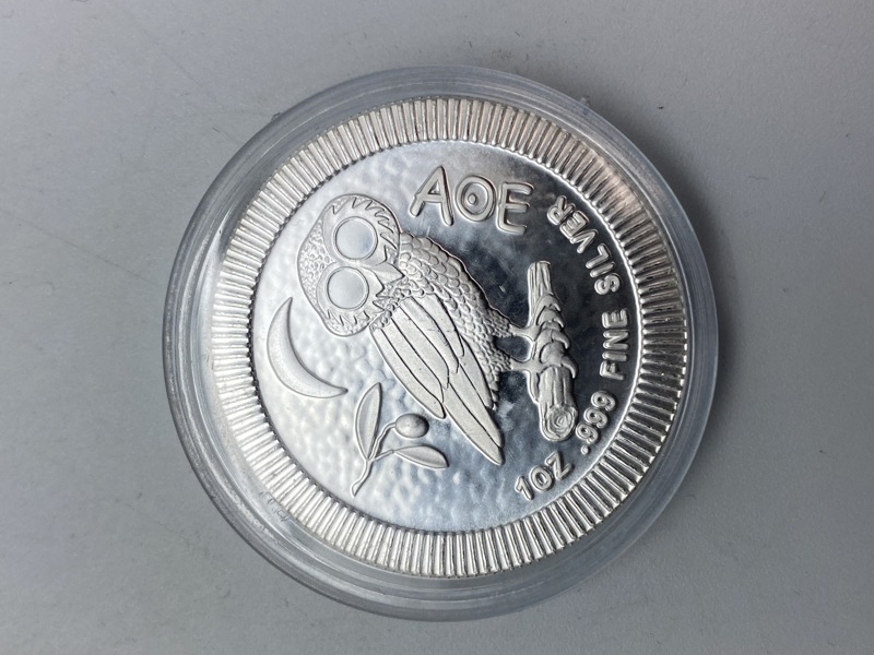 Original 2 dollar sølvmønt - one Ounce fine silver 