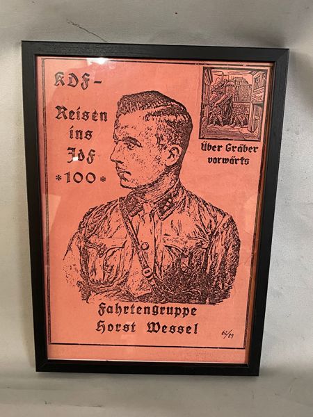 Original Tysk Horst Wessel plakat i A4 størrelse 