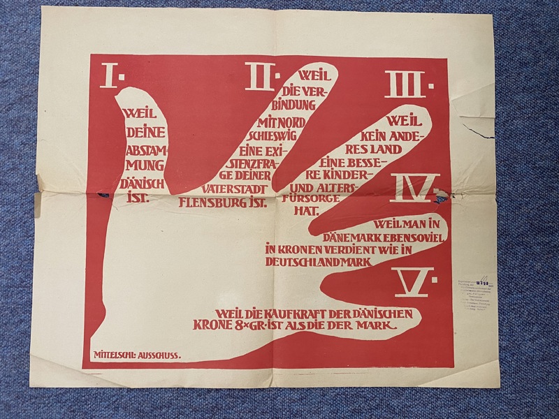 Ekstremt sjælden original Valgplakat fra genforeningen 1920