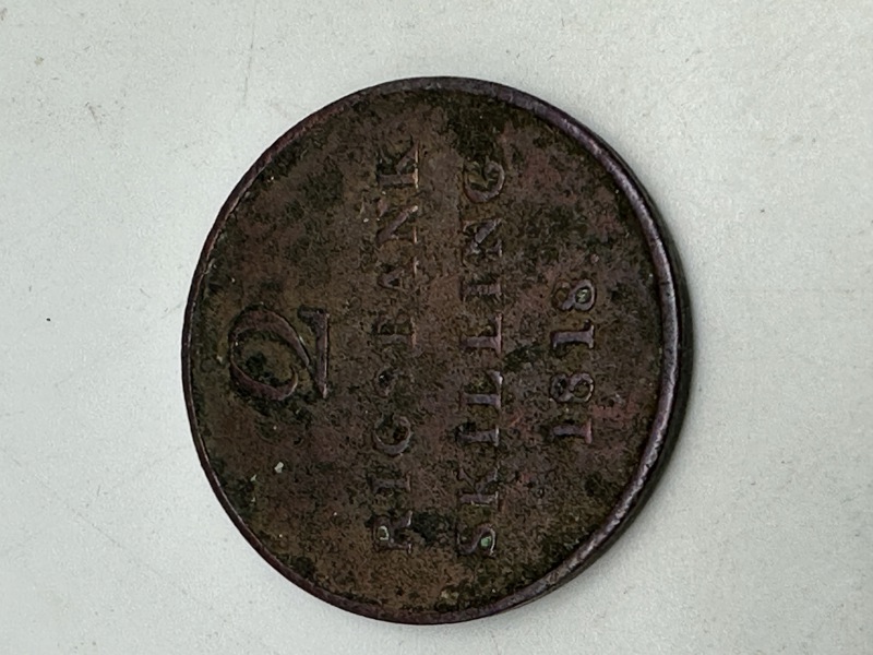 Original 2 skilling 1818 - dansk
