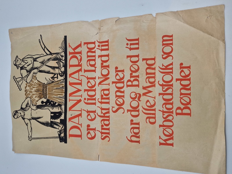 Ekstremt sjælden Valgplakat fra genforeningen 1920