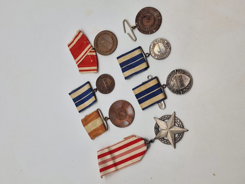 Samling originale cykel medaljer