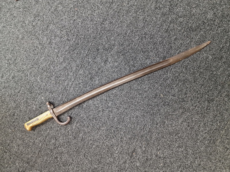 Original fransk model 1866 Chassepot bajonet 